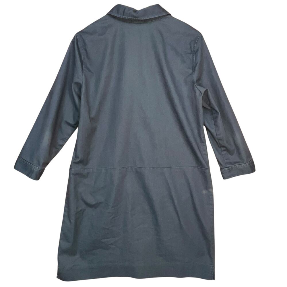 J Jill Women’s Blue Cotton Blend Front Pocket‎ Knee Length Retro Dress M - Picture 2 of 6